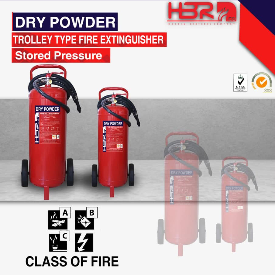 Dry Powder Trolley Type Fire Extinguisher Stored Pressure